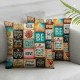 Retro Stripes Cushion Cover Throw Pillow Cover for Wood Texture Cushion Case for Bedroom Car Party ,