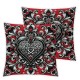 Ulloord Farmhouse Style Red Print Throw Pillow Covers,Abstract Paisley Flower Print Rustic Style Cushion Covers  for Camper Office,Retro Country Decor Pillowcases Outdoor Pillow Covers