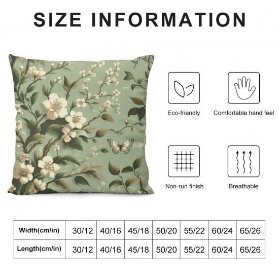 Ulloord Throw Pillow Cover Decorative Yellow White Floral Hand Drawn Square Pillow Case Cushion Cover for Home Car Decorative