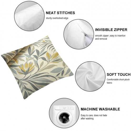 Ulloord  Throw Pillow Cover Dahlia Flowers  Nature Fashion Petal Yellow Gray Square Pillow Case Cushion Cover for Home Car Decorative