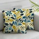 Ulloord Flower Decorative Square Throw Pillow Cover Pillow Cover for Living Room Blue Yellow Party Cushion Case