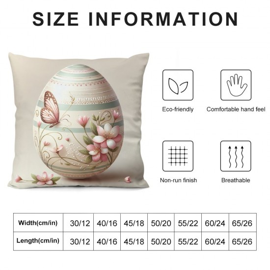 Ulloord Happy Hunny Pink Throw Pillow Covers, \ Eggs Spring Cushion Case for Sofa Couch S\\