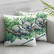 Ulloord Throw Pillow Covers Cute and Leaves Decor PillowcasesSquare Hidden Zipper Home Cushion Decorative Pillowcase