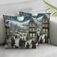 Ulloord Christmas Throw Pillow Covers Retro Country Green Soft line Room Decor car boy Girl Adults Sofa Bedding Cushion Covers