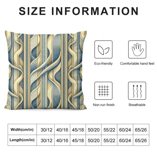 Ulloord Romantic French Jacquard Stripe Hidden Zipper Home Sofa Decorative Throw Pillow Cover Cushion Case Square Design Polyester Printed Pillowcase