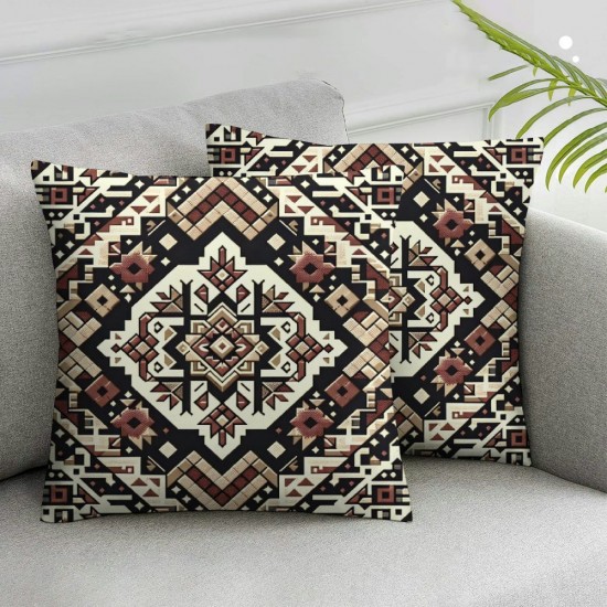 Ulloord Square Khaki Red Tan Hidden Zipper Home Sofa Decorative Throw Pillow Cover Cushion Case Design Printed Pillowcase