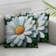 Ulloord Spring Daisy Pillow Covers , Decorative Throw Pillow Case Gray Buffalo Plaids Cushion Case for Couch Home Outdoor Sofa Decoration