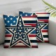 Ulloord Happy Pillow Covers American Flag Stars Stripes Cushion Case Cushion Cover for Home Office Sofa Couch Decoration Supplies,