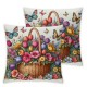 Ulloord Summer Yellow Watercolor Flowers Pillow Covers Throw Pillow Case Sweet Home Farmhouse Decorative Cushion Cover for Home Office Sofa Couch Garden Decoration,