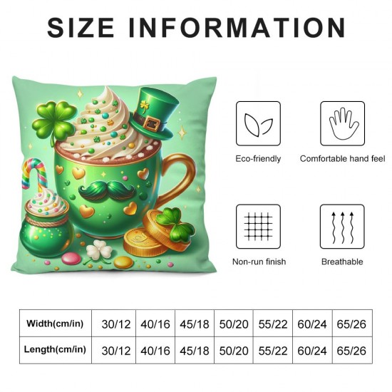 Ulloord St Patricks Day Pillow Covers Irish Kisses Throw Pillowcase Leprechaun Hat Home Sofa Decor Pillowcase Happy Decoration Cushion Cases