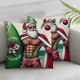 Christmas Pillow Covers Pink Snowman Throw Pillow Covers Christmas Winter Pillowcase Home Decor Living Room House Decorative Cushion Case for Sofa Couch