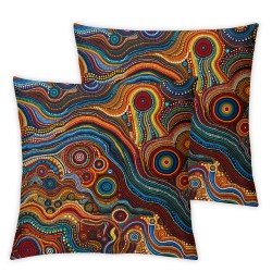 Colorful Painting European Square Fashion Home Decor Pillowcase Color Candys Throw Pillow Case with Hidden Zipper Decorative Pillowcase