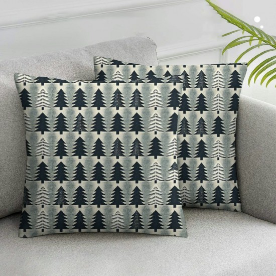 Ulloord  Christmas Pillow Covers Christmas Trees Decorative White Throw Pillows Winter Christmas Decor for Home Couch